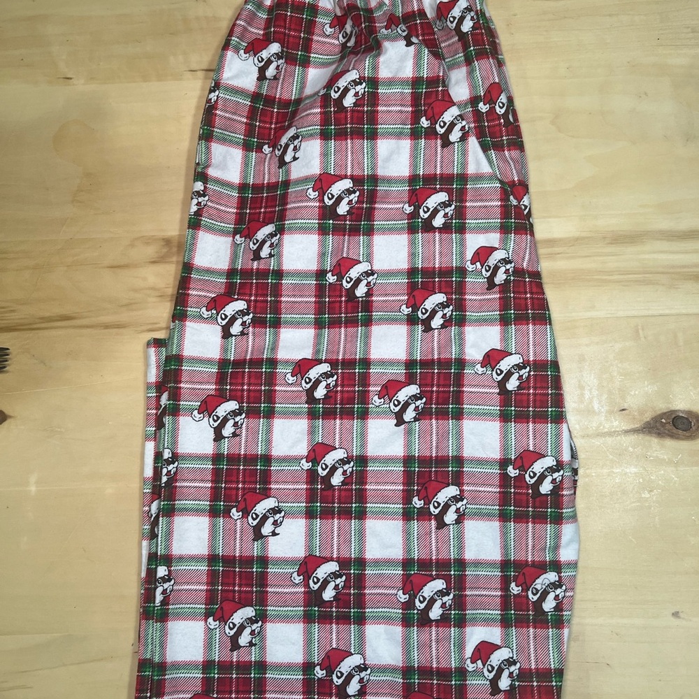 Red and White Plaid Pajama Bottoms